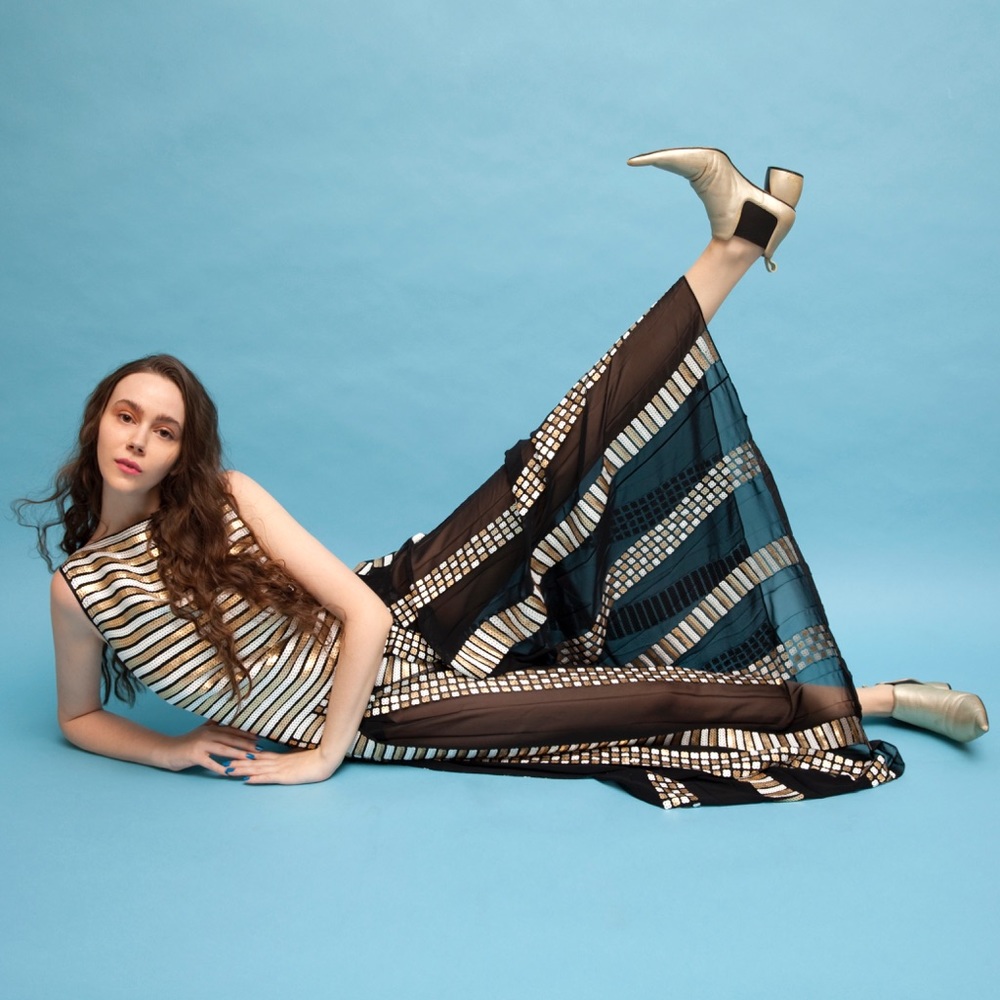 MARC JACOBS SEQUINED EVENING DRESS: size 4.